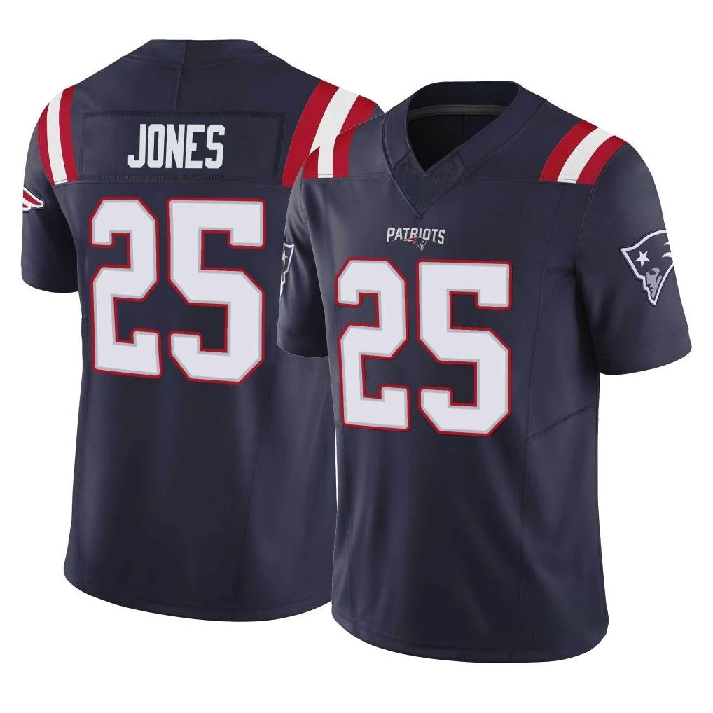 Yuxns NE.Patriots #25 Marcus Jones Player Navy Limited Vapor F.U.S.E. Home Game Stitched Jerseys