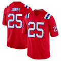Yuxns NE.Patriots #25 Marcus Jones Player Red Home Game Stitched Jerseys