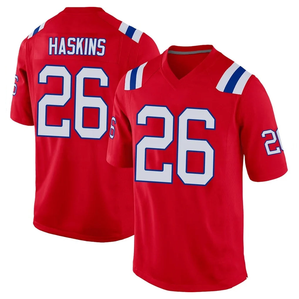 Yuxns NE.Patriots #26 Hassan Haskins Player Red Home Game Stitched Jerseys