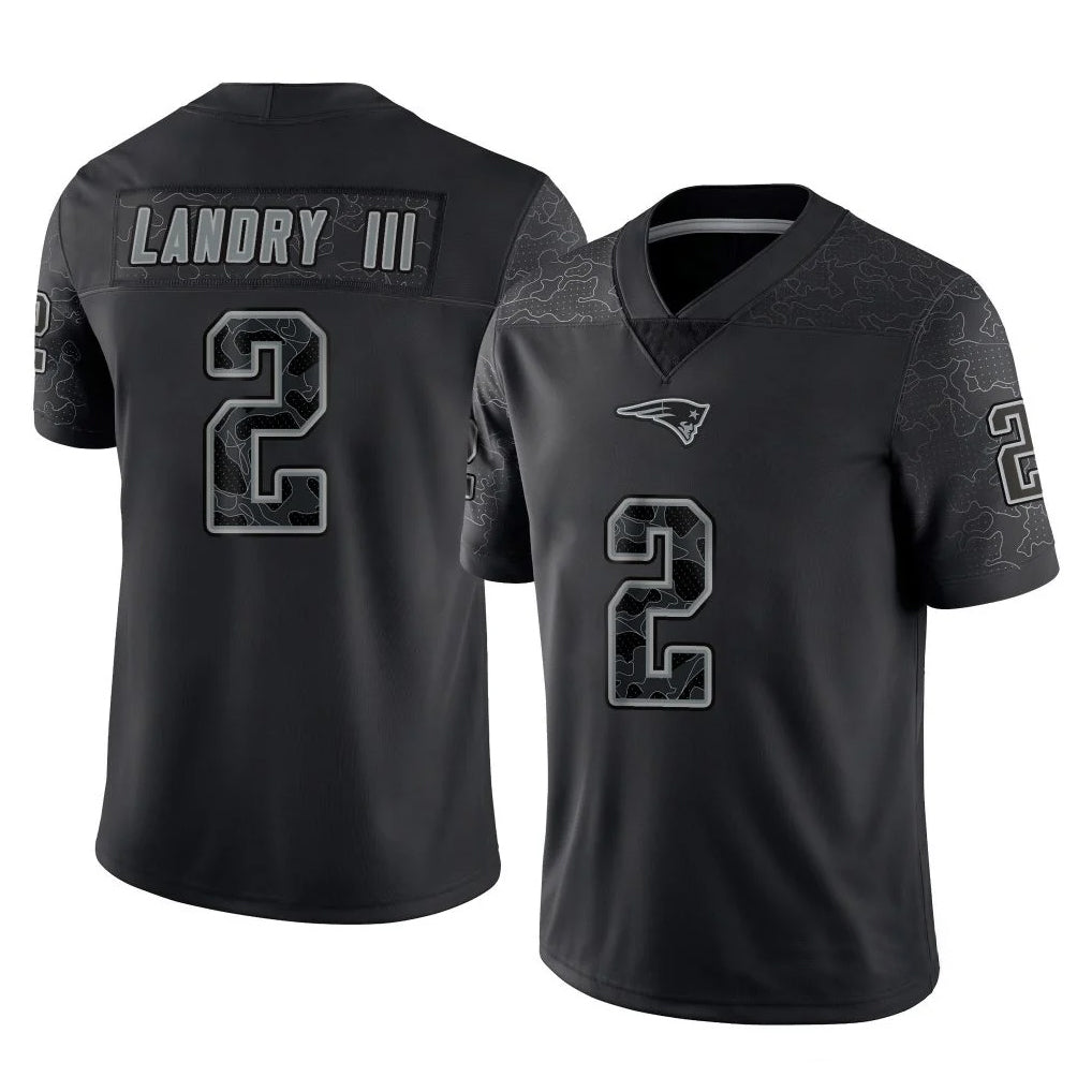 Yuxns NE.Patriots #2 Harold Landry III Player Black Reflective LImited Home Game Stitched Jerseys
