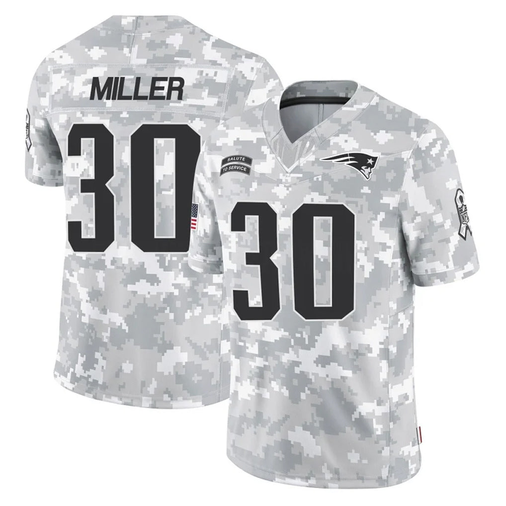 Yuxns NE.Patriots #30 Jam Miller Player Arctic Camo Salute To Service Limited Game Stitched Jerseys