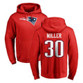 Yuxns NE.Patriots #30 Jam Miller Player Red LOGO Pullover Hoodies Home Game Stitched Jerseys
