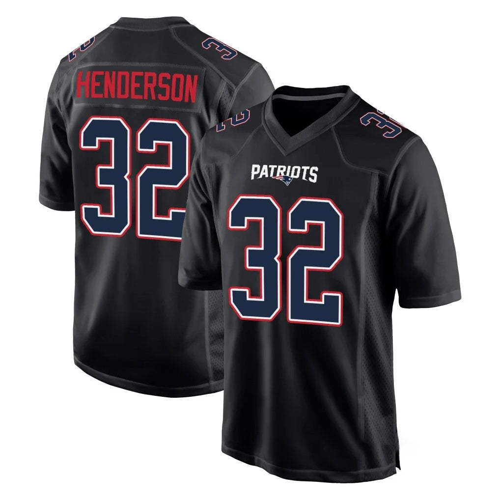 Yuxns NE.Patriots #32 TreVeyon Henderson Player Carbon Fashion Limited Home Game Stitched Jerseys