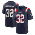 Yuxns NE.Patriots #32 TreVeyon Henderson Player Navy Home Game Stitched Jerseys
