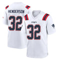 Yuxns NE.Patriots #32 TreVeyon Henderson Player White Home Game Stitched Jerseys
