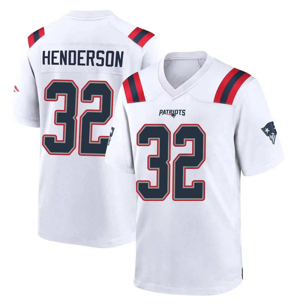 Yuxns NE.Patriots #32 TreVeyon Henderson Player White Home Game Stitched Jerseys