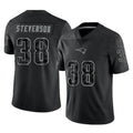 Yuxns NE.Patriots #38 Rhamondre Stevenson Player Black Reflective LImited Home Game Stitched Jerseys