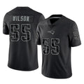 Yuxns NE.Patriots #55 Jared Wilson Player Black Reflective LImited Home Game Stitched Jerseys