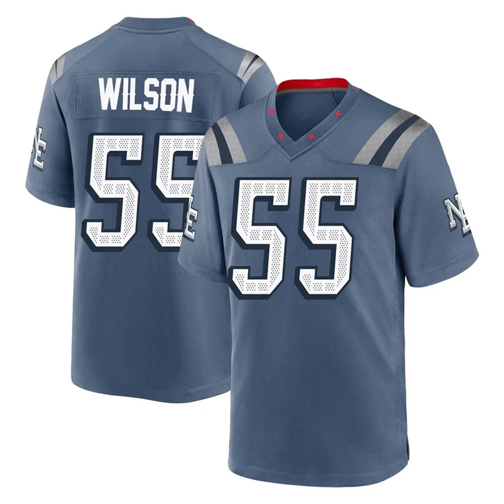 Yuxns NE.Patriots #55 Jared Wilson Player Blue Rivalries Collection Home Game Stitched Jerseys
