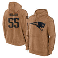 Yuxns NE.Patriots #55 Jared Wilson Player Brown Salute to Service Pullover Hoodies Limited Game Stitched Jerseys