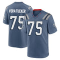 Yuxns NE.Patriots #75 Alijah Vera-Tucker Player Blue Rivalries Collection Home Game Stitched Jerseys