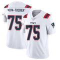 Yuxns NE.Patriots #75 Alijah Vera-Tucker Player White Vapor Untouchable Home Game Stitched Jerseys