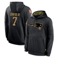 Yuxns NE.Patriots #7 Carlton Davis III Player Black Salute to Service Hoodies Limited Game Stitched Jerseys