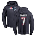 Yuxns NE.Patriots #7 Carlton Davis III Player Navy LOGO Pullover Hoodies Home Game Stitched Jerseys