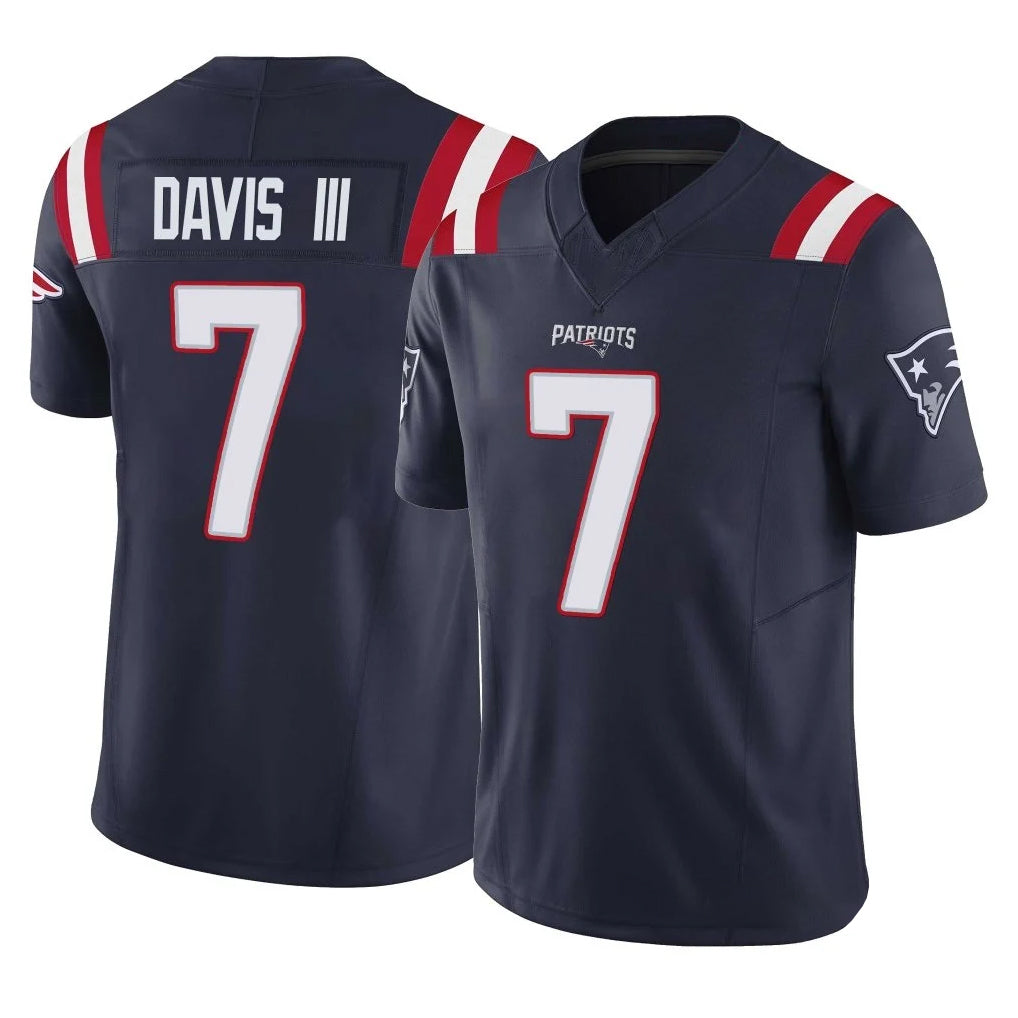 Yuxns NE.Patriots #7 Carlton Davis III Player Navy Limited Vapor F.U.S.E. Home Game Stitched Jerseys