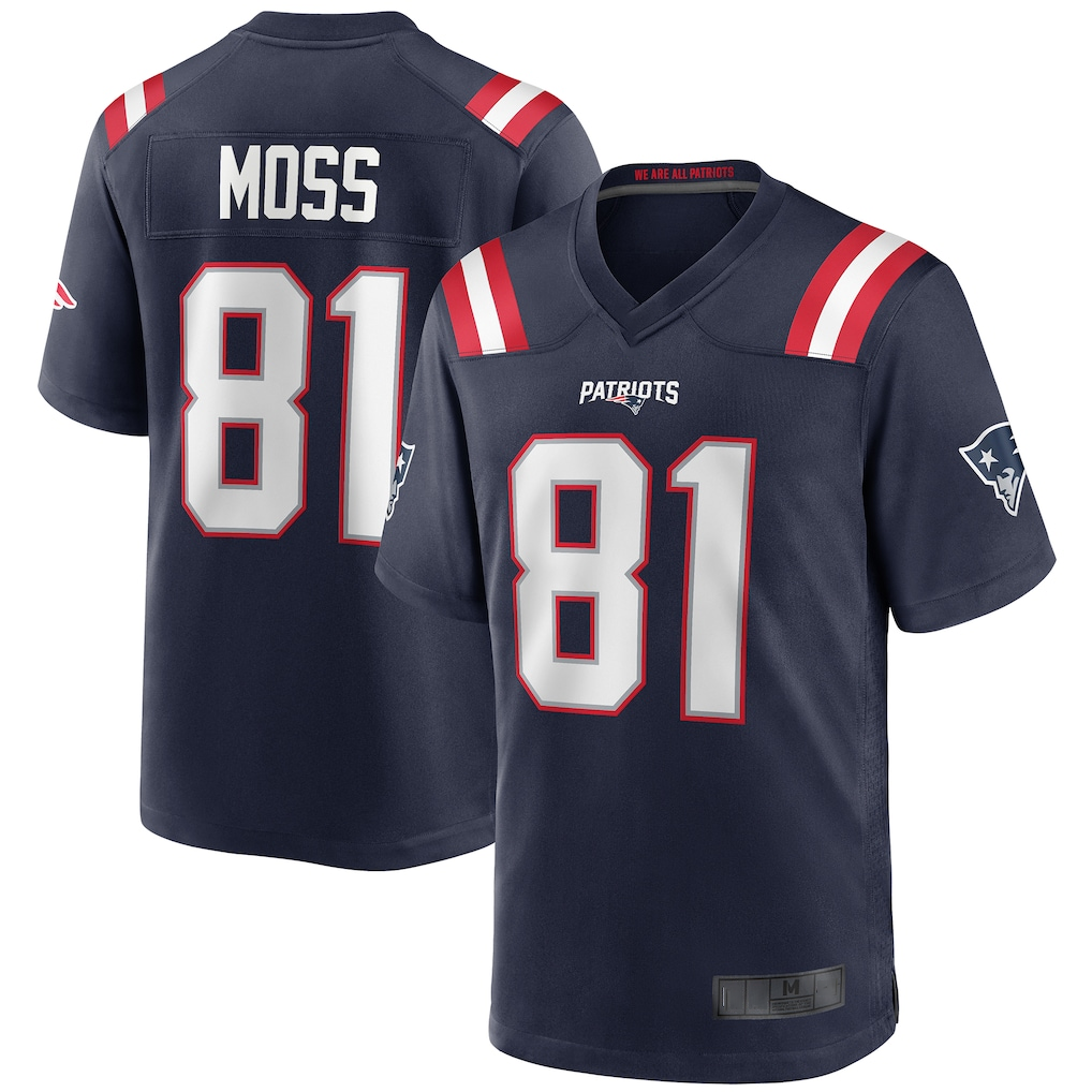 Yuxns NE.Patriots #81 Randy Moss Navy Game Retired Player Stitched Jerseys