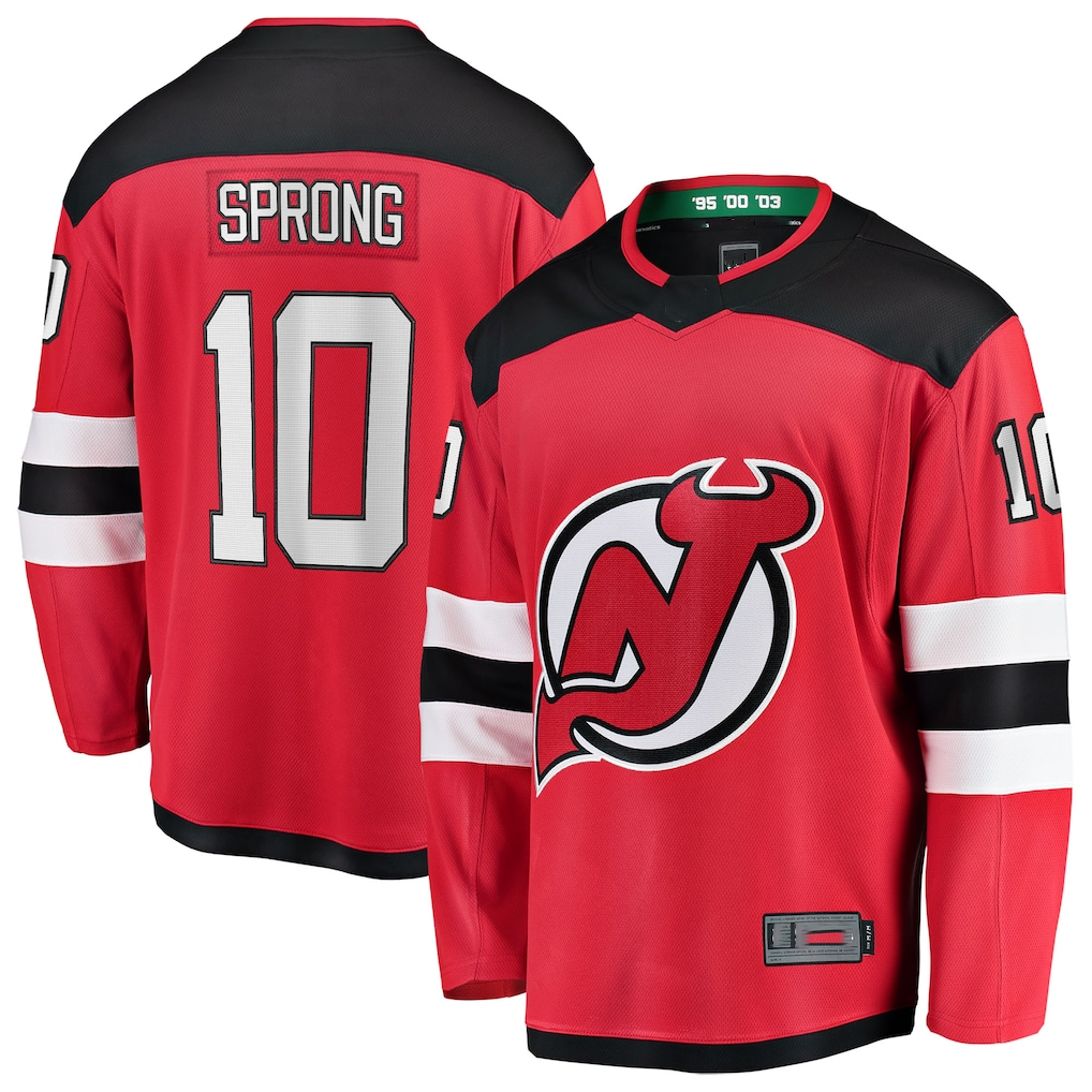 Yuxns NJ.Devils #10 Daniel Sprong Red Home Breakaway Jerseys