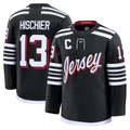 Yuxns NJ.Devils #13 Nico Hischier Black Alternate Premium Jerseys
