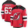 Yuxns NJ.Devils #63 Jesper Bratt Red Home Breakaway Player Jerseys