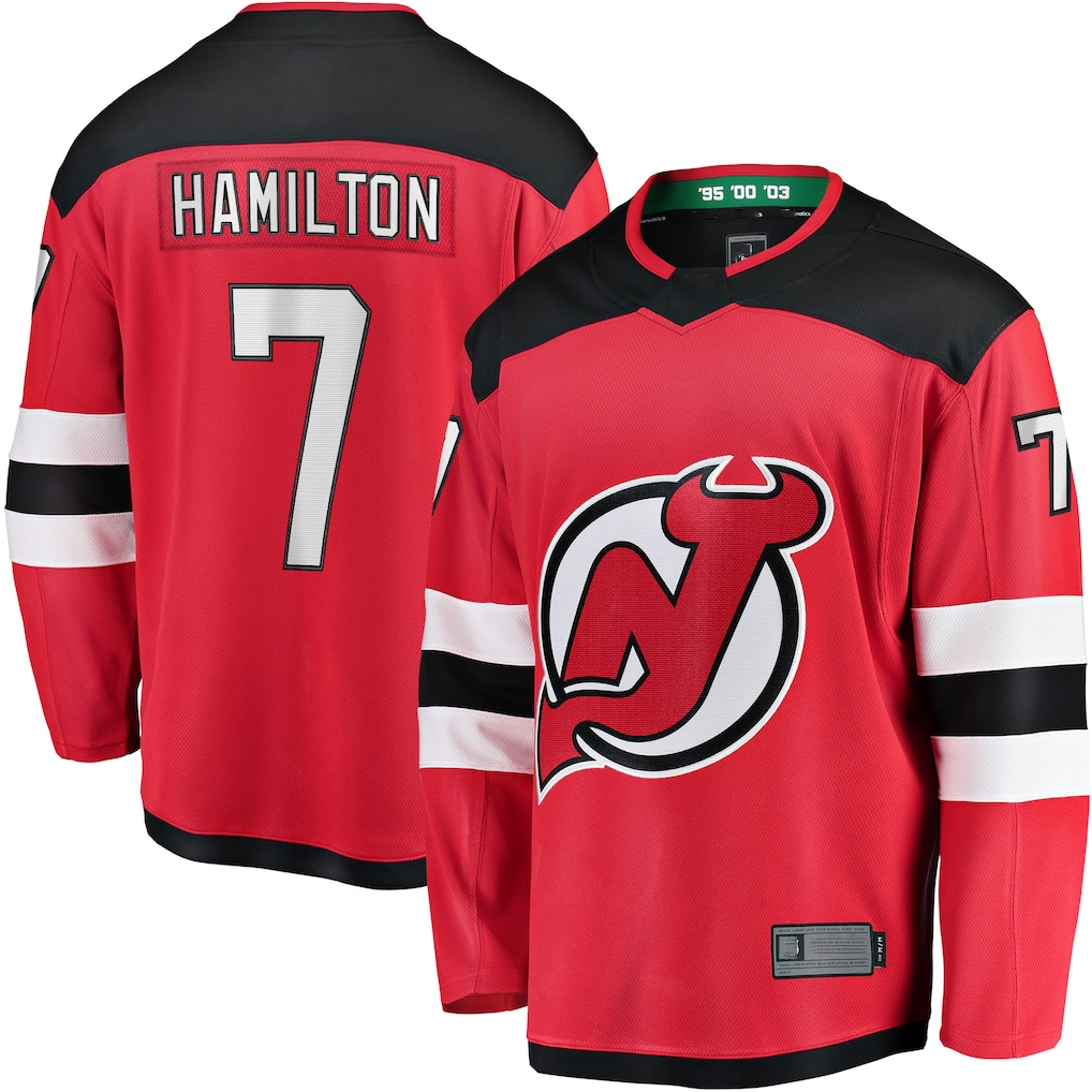 Yuxns NJ.Devils #7 Dougie Hamilton Red Breakaway Player Jerseys