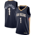 Yuxns NO.Pelicans #1 Zion Williamson Navy Swingman Stitched Jerseys- Icon Edition