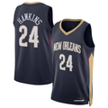 Yuxns NO.Pelicans #24 Jordan Hawkins Navy Swingman Stitched Jerseys- Icon Edition