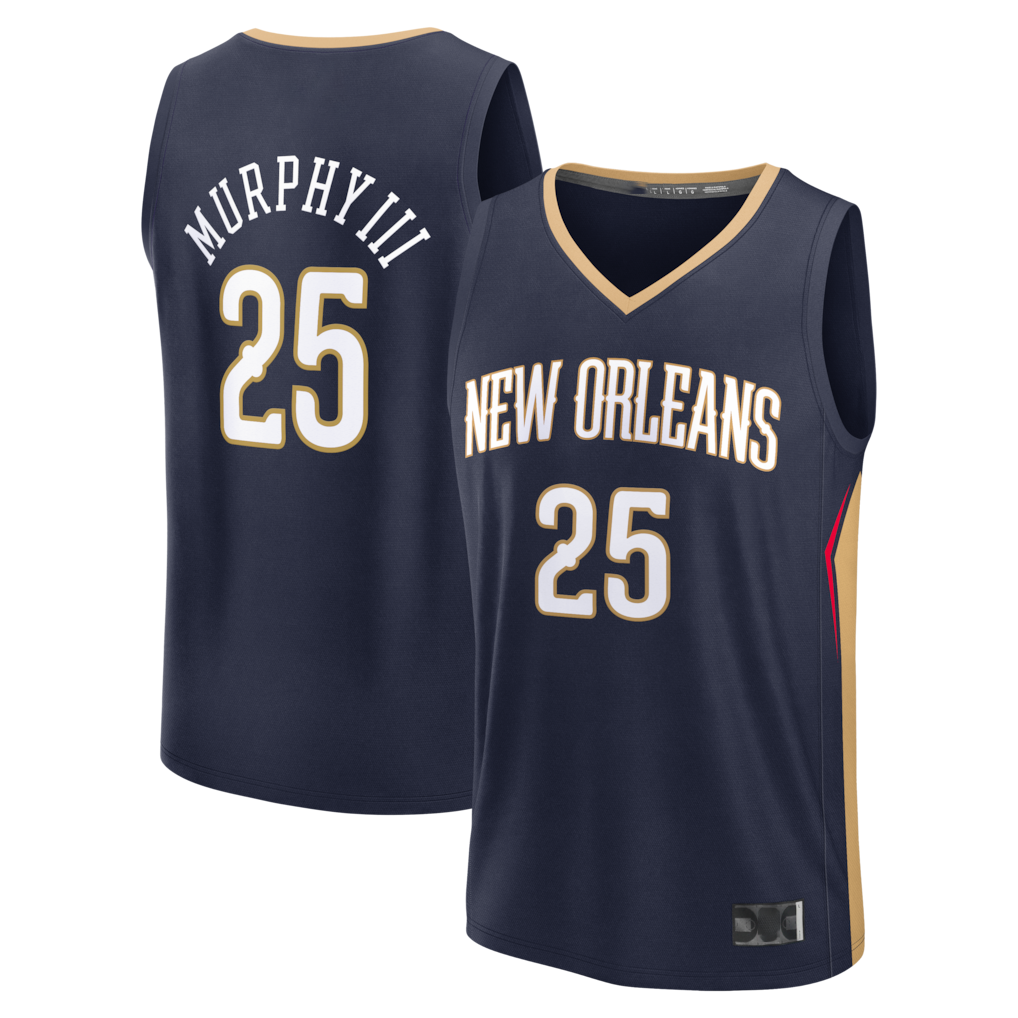 Yuxns NO.Pelicans #25 Trey Murphy III Navy Fast Break Replica Stitched Jerseys- Icon Edition