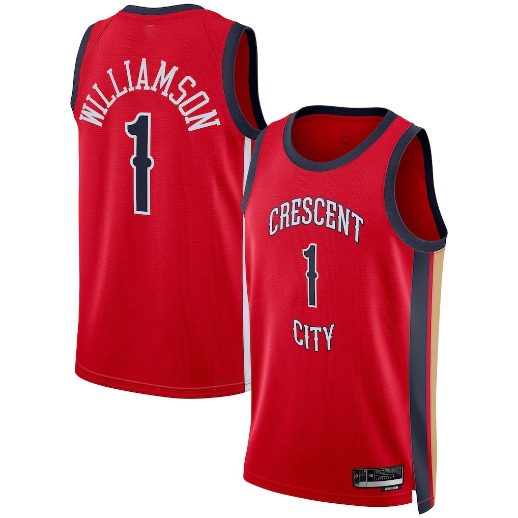 Yuxns NO.Pelicanss #1 Zion Williamson Red Swingman Stitched Jerseys- Statement Edition
