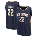 Yuxns NO.Pelicanss #22 Derik Queen Navy Fast Break Replica Stitched Jerseys- Icon Edition