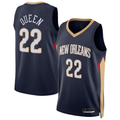 Yuxns NO.Pelicanss #22 Derik Queen Navy Swingman Stitched Jerseys- Icon Edition