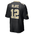 Yuxns NO.Saints #12 Chris Olave Player Black Home Game Stitched Jerseys