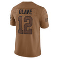 Rced NO.Saints #12 Chris Olave Player Brown Salute To Service Limited Stitched Jerseys