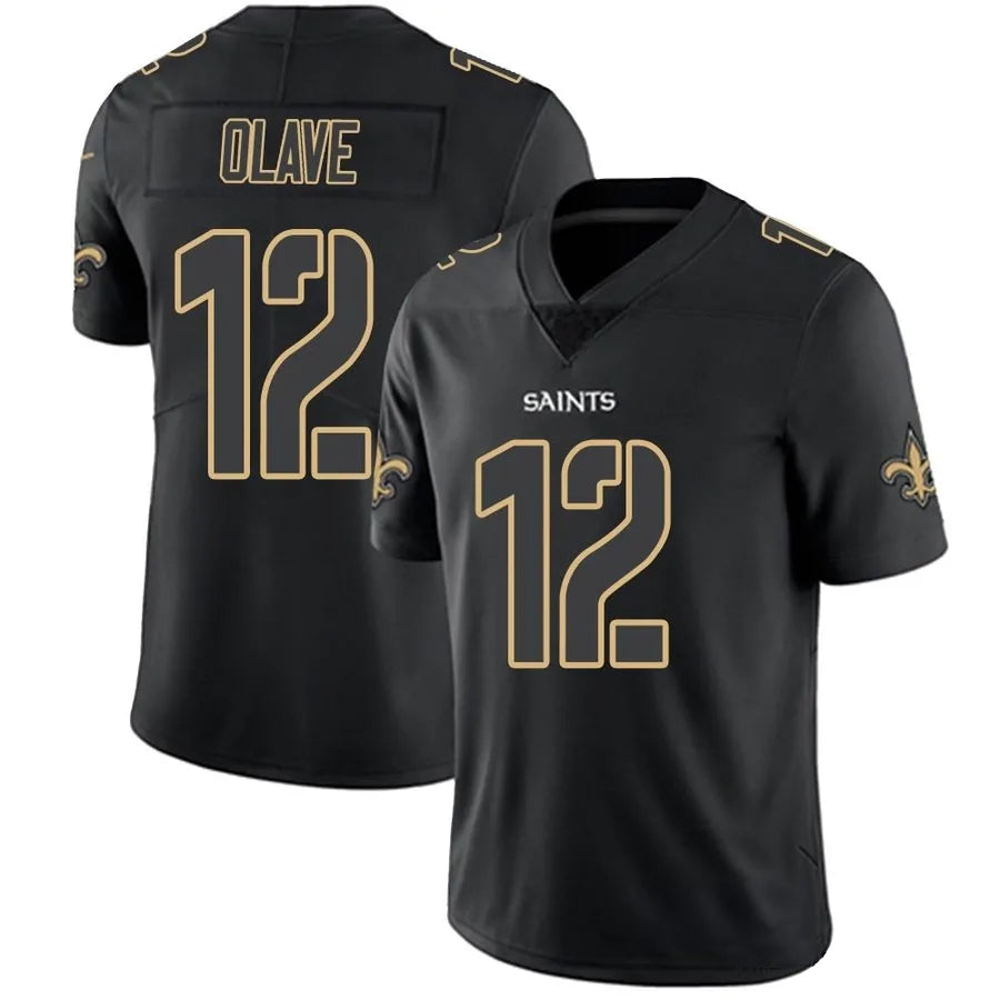 Rced NO.Saints #12 Chris Olave Player Limited Black Impact Stitched Jerseys