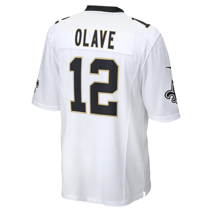 Rced NO.Saints #12 Chris Olave Player White Home Game Stitched Jerseys