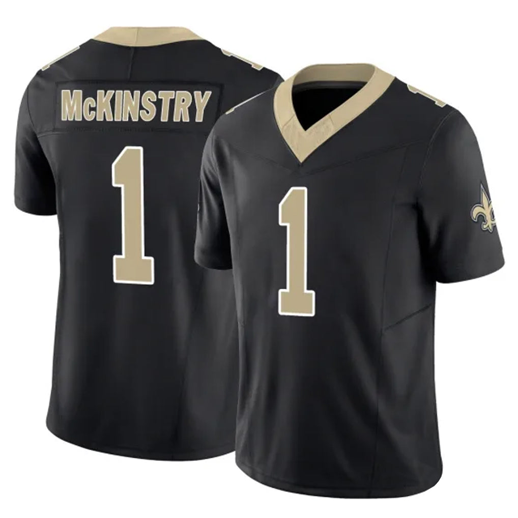 Yuxns NO.Saints #1 Kool-Aid McKinstry Player Black Limited Vapor F.U.S.E. Home Game Stitched Jerseys