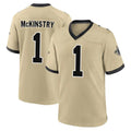 Yuxns NO.Saints #1 Kool-Aid McKinstry Player Gold Home Game Stitched Jerseys