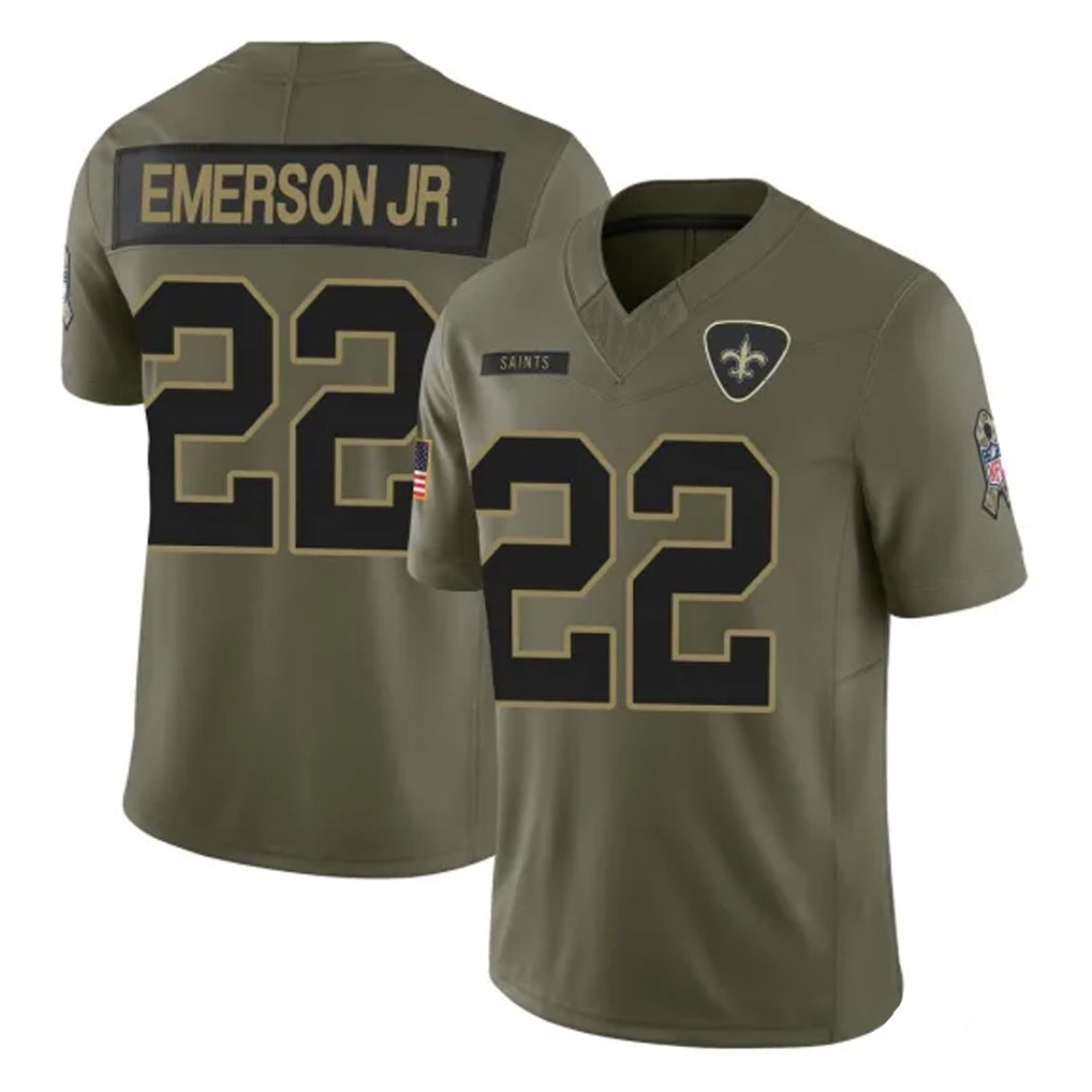 Yuxns NO.Saints #22 Martin Emerson Jr. Player Olive 2025 Salute To Service Limited Stitched Jerseys