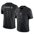 Yuxns NO.Saints #3 Travis Etienne Jr. Player Black Limited Reflective Home Game Stitched Jerseys