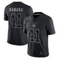 Rced NO.Saints #41 Alvin Kamara Player Black RFLCTV Limited Stitched Jerseys