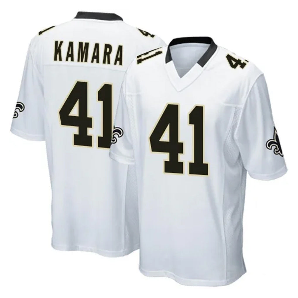 Yuxns NO.Saints #41 Alvin Kamara Player White Home Game Stitched Jerseys