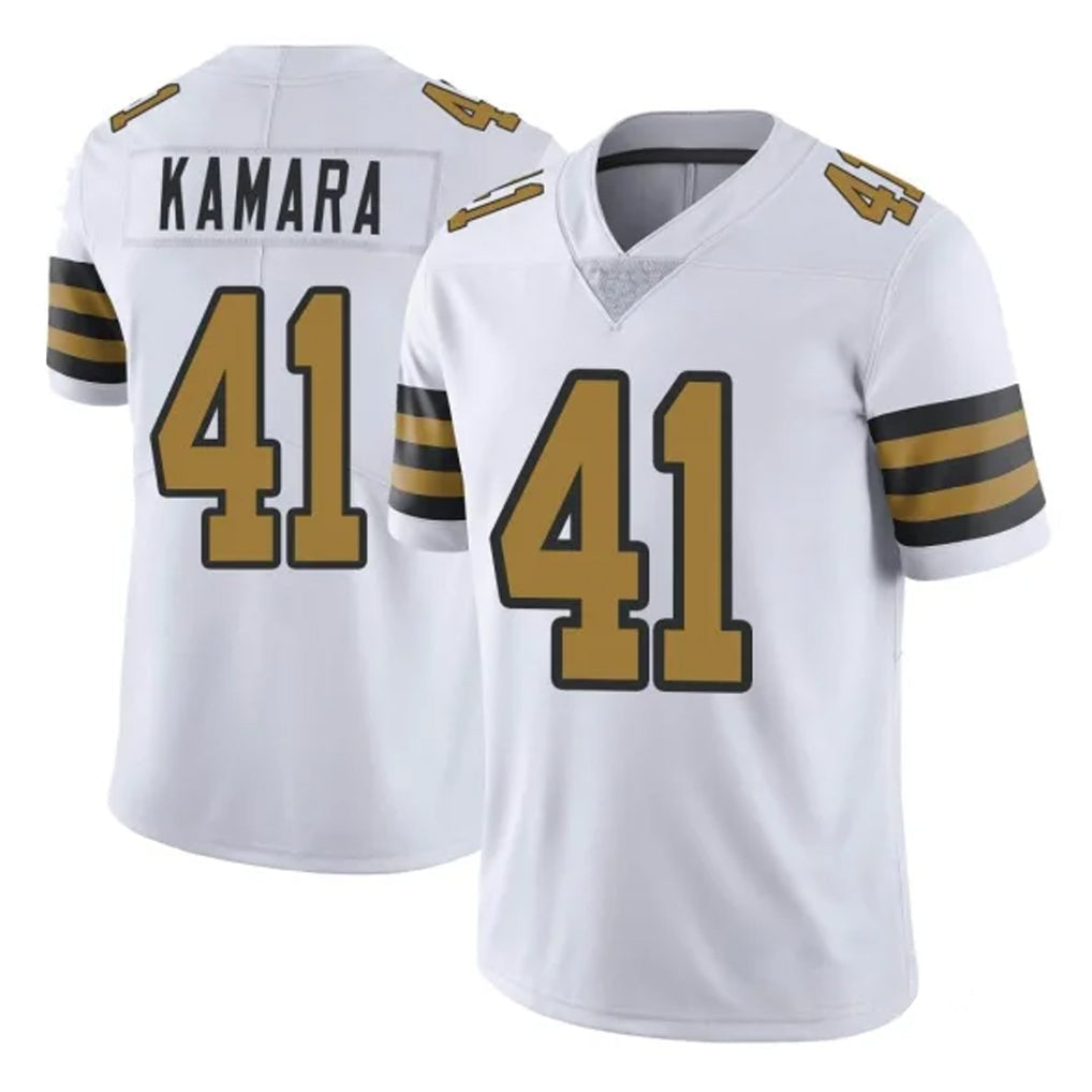 Yuxns NO.Saints #41 Alvin Kamara Player White Limited Color Rush Home Game Stitched Jerseys