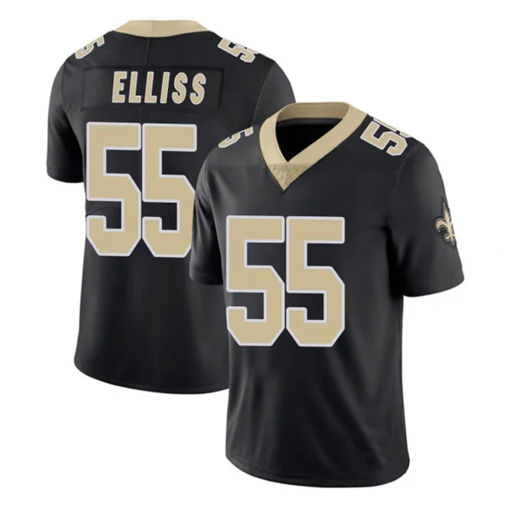 Yuxns NO.Saints #55 Kaden Elliss Player Black Limited Vapor Untouchable Home Game Stitched Jerseys