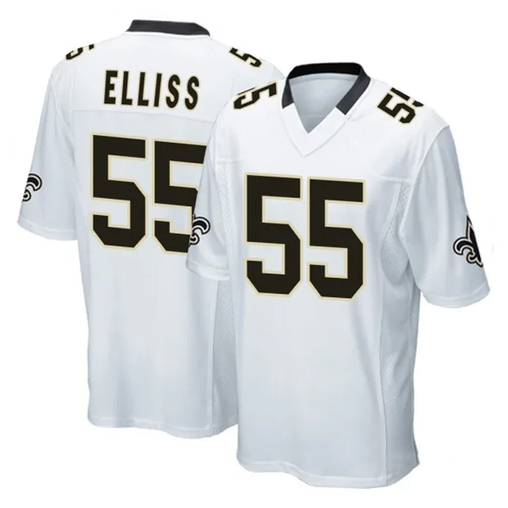 Yuxns NO.Saints #55 Kaden Elliss Player White Home Game Stitched Jerseys