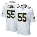 Yuxns NO.Saints #55 Kaden Elliss Player White Home Game Stitched Jerseys