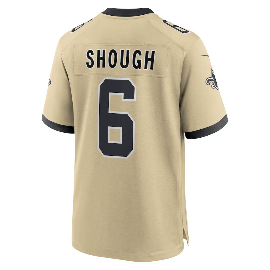 Rced NO.Saints #6 Tyler Shough Gold Alternate Game Player Stitched Jerseys