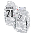 Yuxns NO.Saints #71 Kelvin Banks Jr. Player Arctic Camo Salute to Service Pullover Hoodies Limited Game Stitched Jerseys