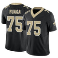 Yuxns NO.Saints #75 Taliese Fuaga Player Black Limited Vapor F.U.S.E. Home Game Stitched Jerseys