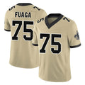 Yuxns NO.Saints #75 Taliese Fuaga Player Gold Limited Vapor F.U.S.E. Home Game Stitched Jerseys