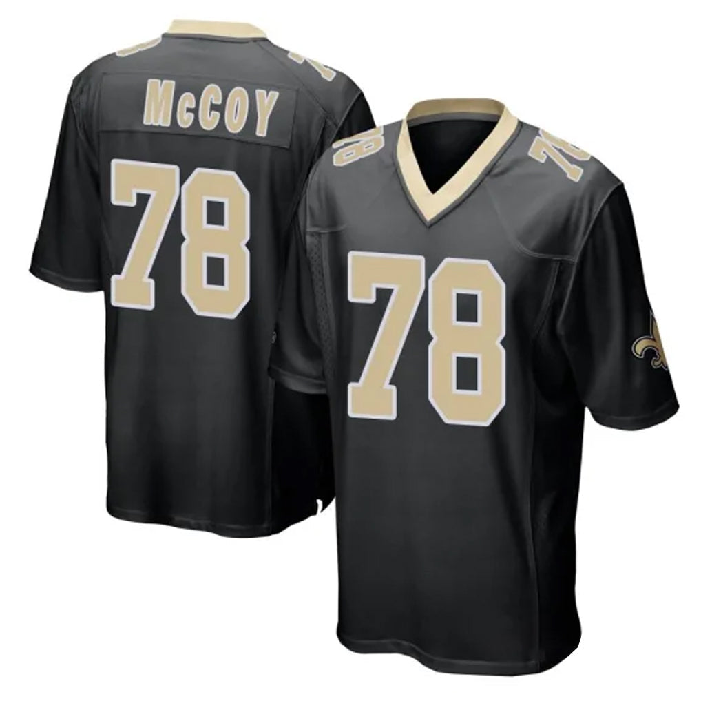 Yuxns NO.Saints #78 Erik McCoy Player Black Home Game Stitched Jerseys