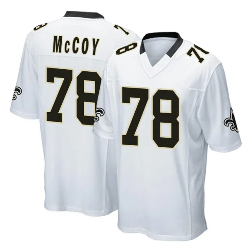 Yuxns NO.Saints #78 Erik McCoy Player White Home Game Stitched Jerseys